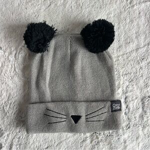 Cozy Zone Gray Knit Cat Ear Beanie For winter